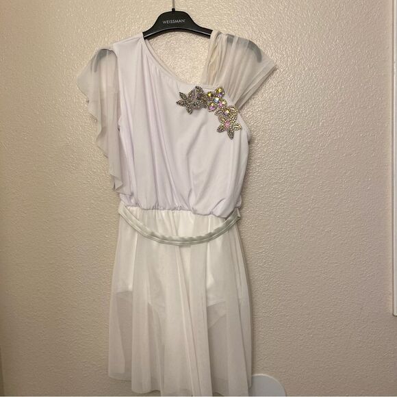 WEISSMAN Dance Costume dress ballet lyrical white Fathers And Daughter MA adult - Picture 2 of 12